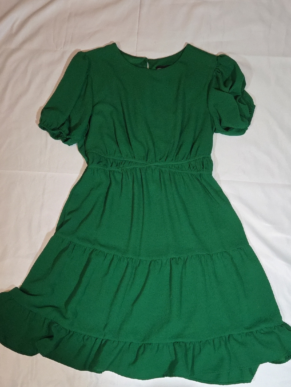 Kate And Lily Size 10 Midi Puffed Sleeve Emerald Green Dress
